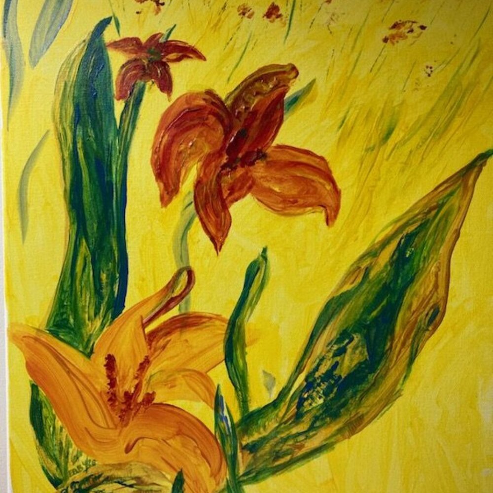 Professional print of scaled down portion of seller's original acrylic painting